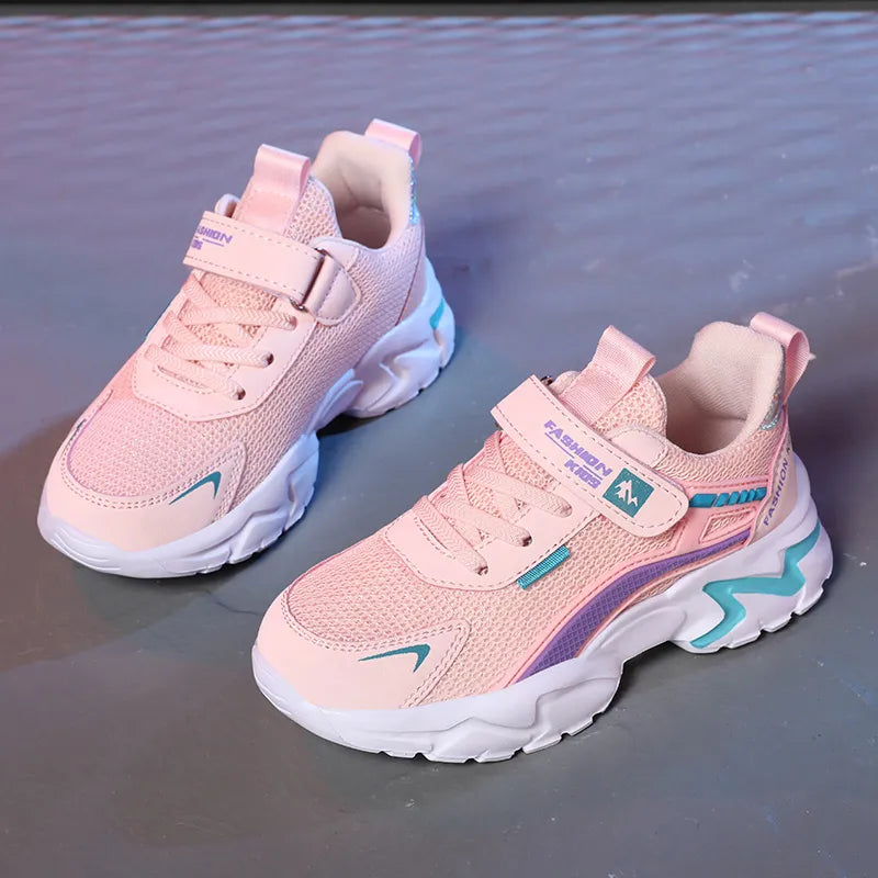 Kids Casual Pink Girls Shoes Breathable Mesh Sneakers Summer Student's Children Boys