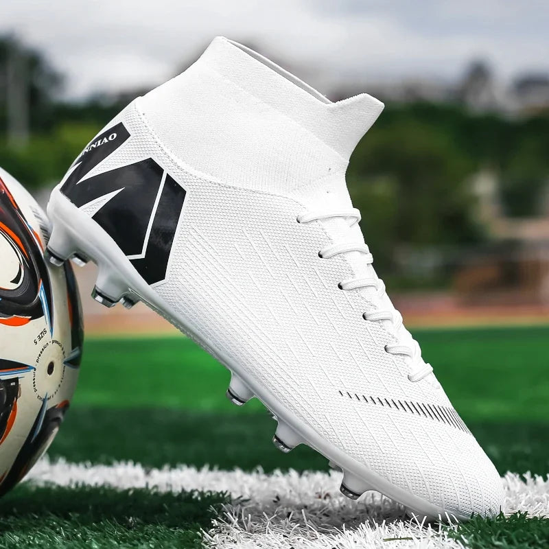 Mens Football Cleats High Ankle Football Shoes Long Spikes Outdoor Sports Soccer