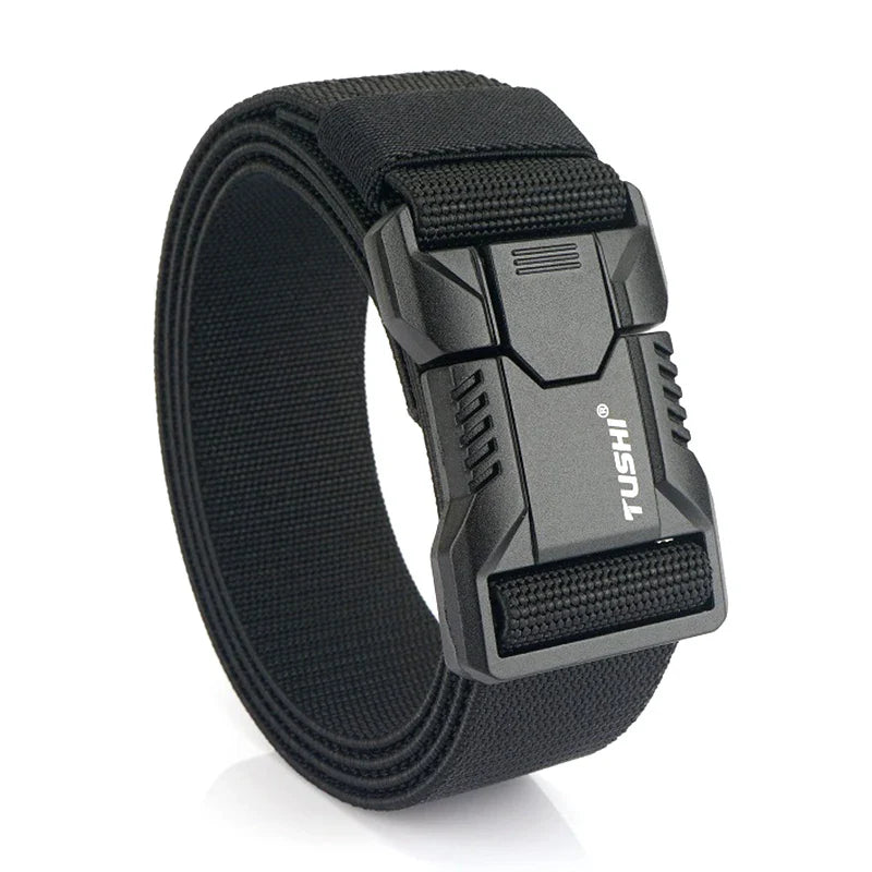 VATLTY New Tactical Outdoor Belt for Men and Women Aluminum Alloy Buckle Quick Release Elastic Belt Casual Belt Jeans Waistband
