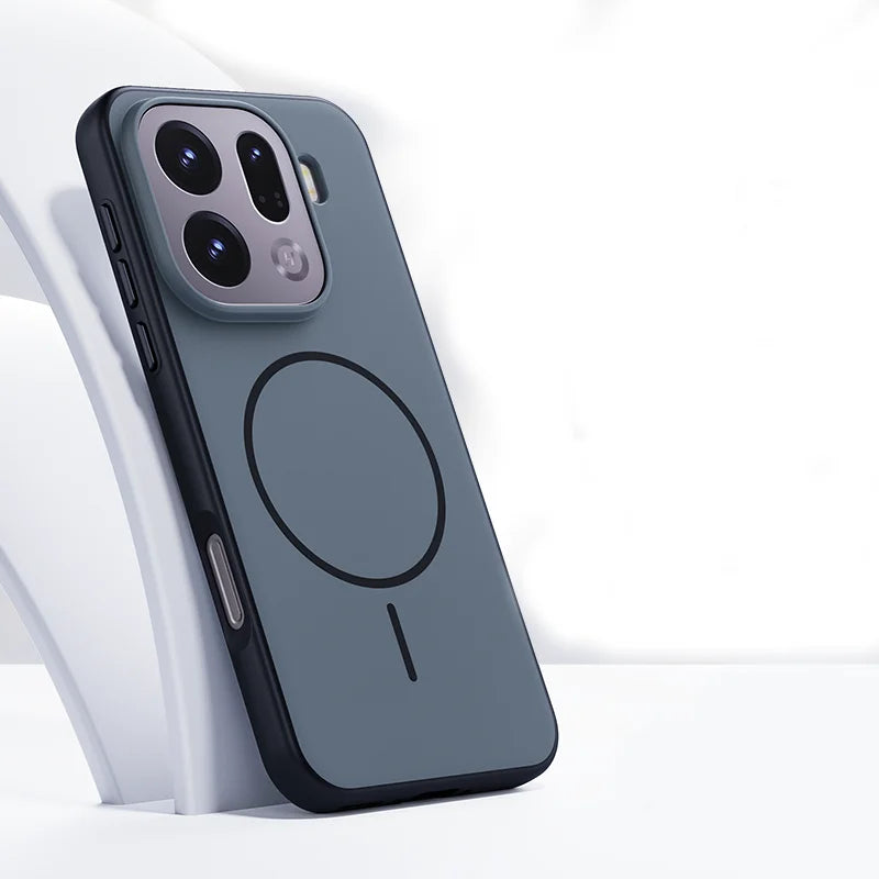 For OPPO Find X9 X9 Pro Case Magnetic Double Color Matte PC +TPU Skin Feel Back Cover with Metal Button for Find X 9