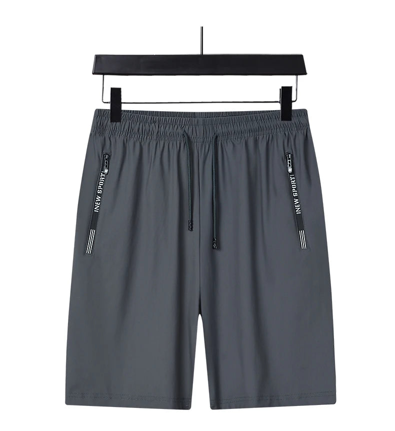 Summer Shorts Gym Fitness Men Plus Size Casual Shorts 6XL 7XL 8XL Big Size Shorts Men Ice Silk Stretchy Beach Shorts Breathable