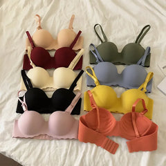 Bras Push Up Seamless Underwear for Women Solid Color Wireless Lingerie