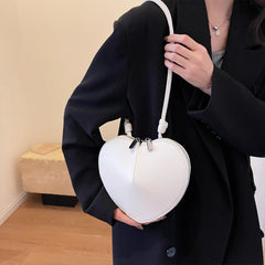 Peach Heart Shape Crossbody Bag Small Shoulder Bag Ladies PU Fashion