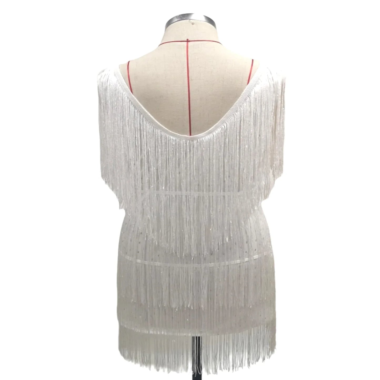 Chic  Elegant Dress Stretchy Tassel Sequins Decor Sexy Bodycon Mini Dress Pure Colors Above Knee Summer Dress Club Wear