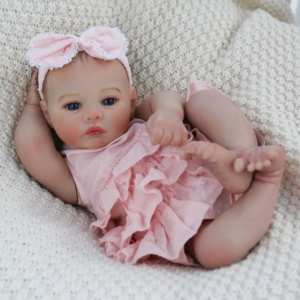 45cm Baby Reborn Doll Like Real Silicone Vinyl Full Body Girl Lifelike Painted Babies Realistic Newborn Dolls Toy Gifts For Kids