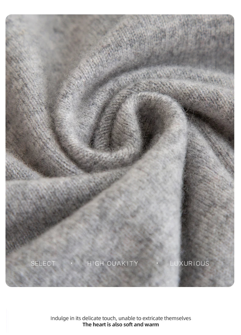 Fashion Men's 100% Wool Pullover Half-high Collar Sweater Autumn Winter Warm Top