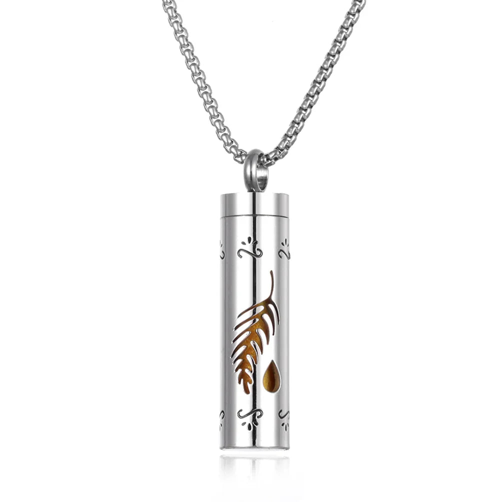 Long Strip Stainless Steel Aromatherapy Necklace Perfume Diffuser Essential Oil Diffuser Pendant Necklace Jewelry Accessories