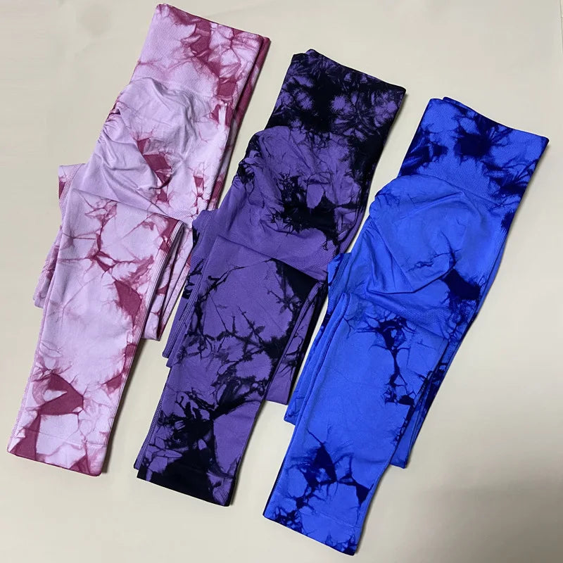 Tie Dye Seamless Leggings Push Up Women Mallas Sports Fitness Contour Yoga