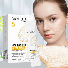 Rice Puree Rejuvenating Moisturizing Sleep Mask Brightening Reduce Face Fine Lines Facial Skincare