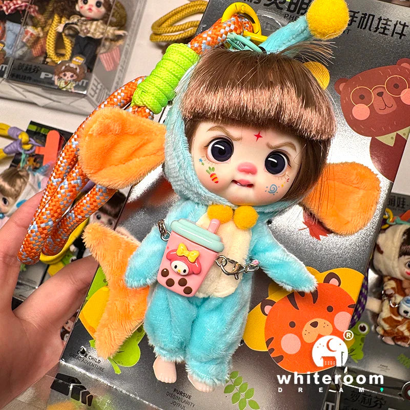 Mini Doll Dolls for girls Labbu doll pocket blyth Boy girl Doll Barbi cry Baby Rainbow Ball jointed doll Mobile phone Decoration