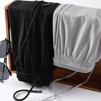 2024 New Men's Sports Shorts Fast Slow Run Breathable Quick-Dry Mesh Shorts Gym Fitnesssolid Color Polyester Casualwear