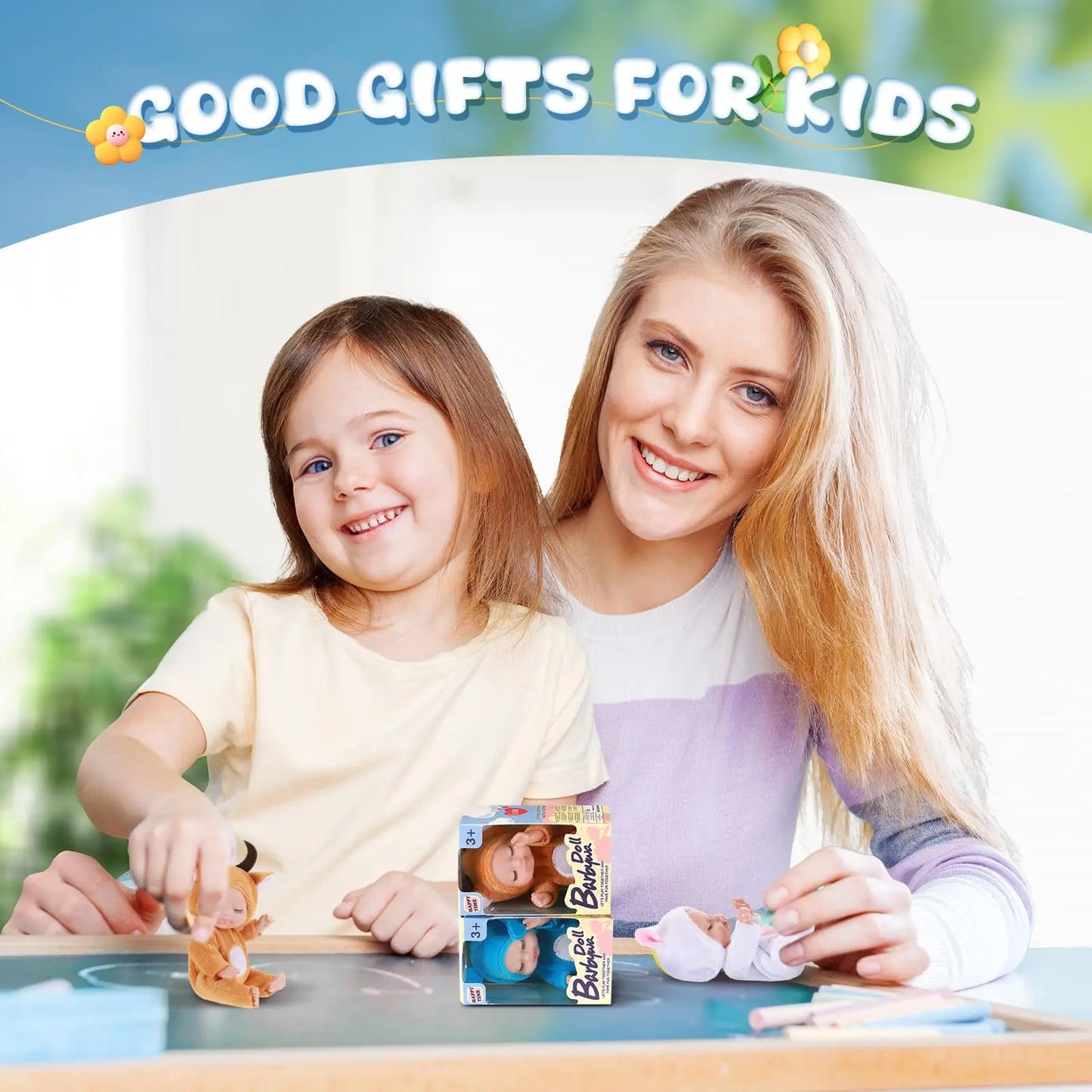 6/8Pcs Set Sleeping Mini Baby Dolls Reborn Lifelike Toys Cute Adorable Dolls With Butterfly Crocodile Sunflower Comfort Toy Gift