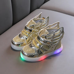 Wings Children Shoes Fashion Spring Autumn Glow Flashing LED Shoe Kids Korean Style