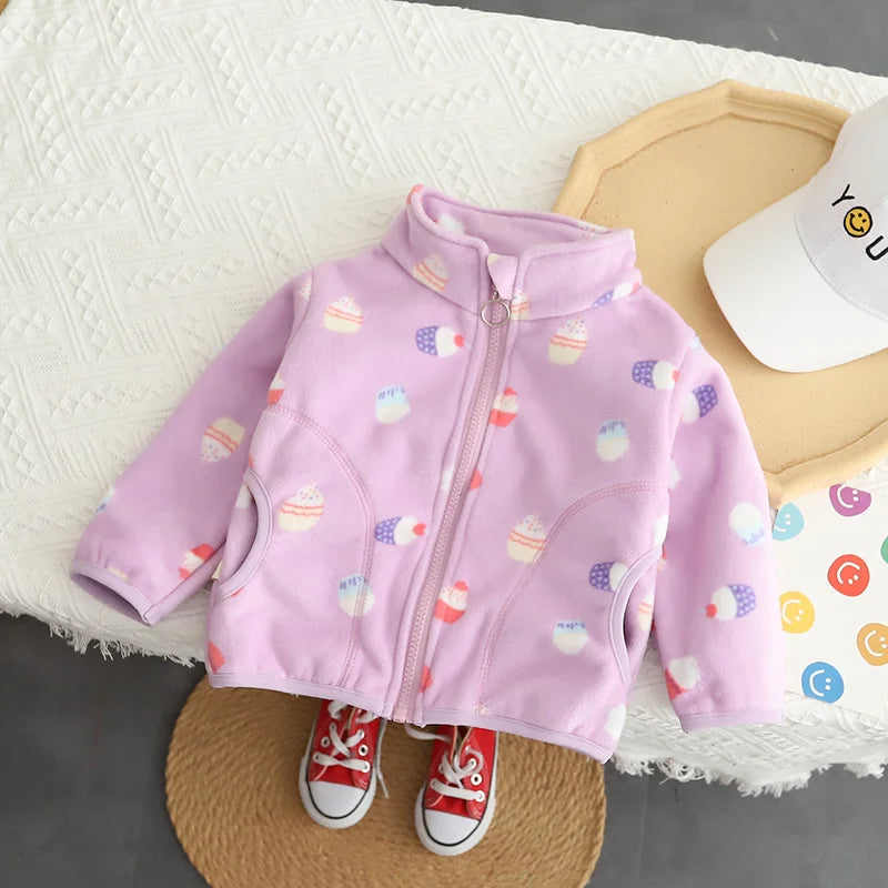 New Autumn Winter Children Girls Clothes Baby Coat Kids Cute Fashion Thickened Jacket Toddler Casual Costume Infant Sportswear