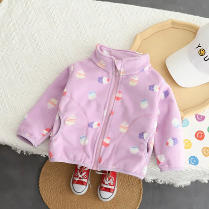 New Autumn Winter Children Girls Clothes Baby Coat Kids Cute Fashion Thickened Jacket Toddler Casual Costume Infant Sportswear