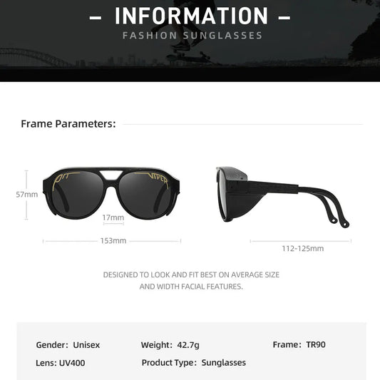 Steampunk Pit Viper Cycling Sunglasses Adult UV400 Men Women Designer Steam Punk Eyewear Vintage Sun Glasses Retro Goggles