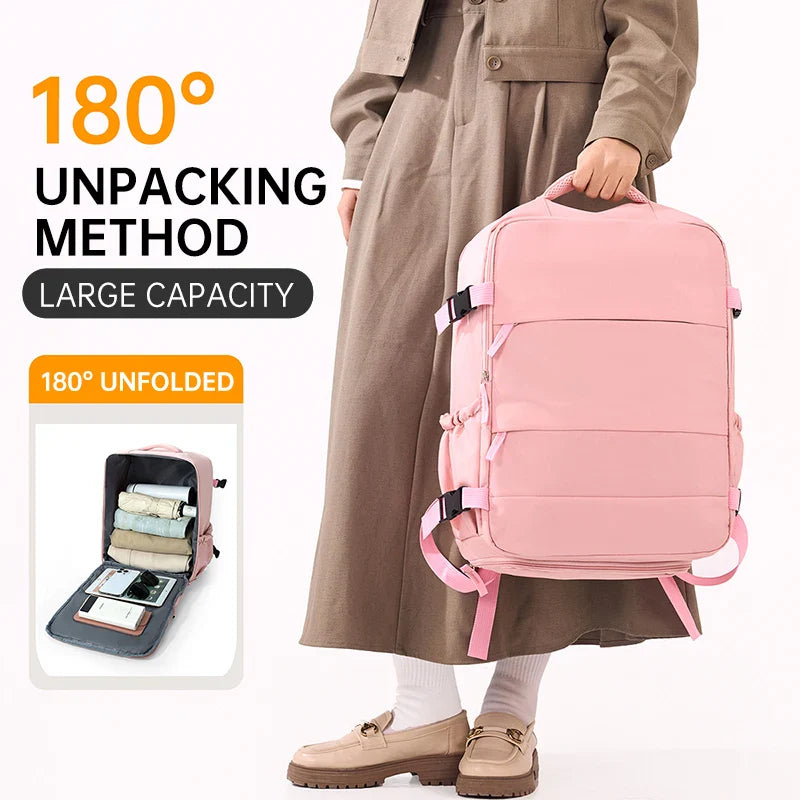 Cross-Border Travel Backpack for Men and Women, Large Capacity Shoe Compartment Luggage Bag, Computer Business Bag, Student School Bag, Commuting Bag