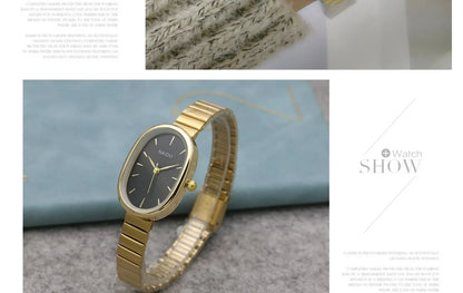 Oval Small Dial Women Quartz Watch Stainless Steel Bamboo Strap Girl Student Leisure Fashion Luxury Gift Wristwatch Dropshipping