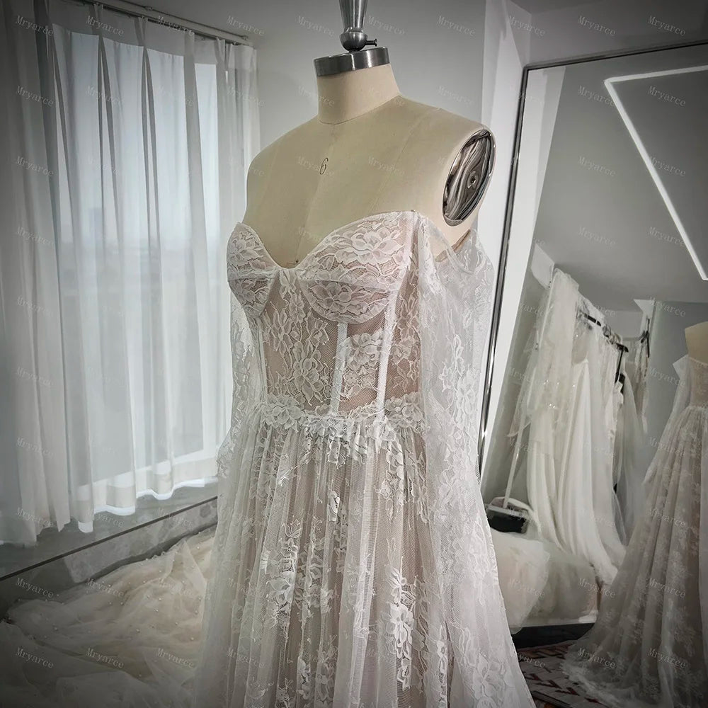 White Bridesmaid Dresses: Classic Lace Off The shoulder Long Sleeves Wedding Dresses