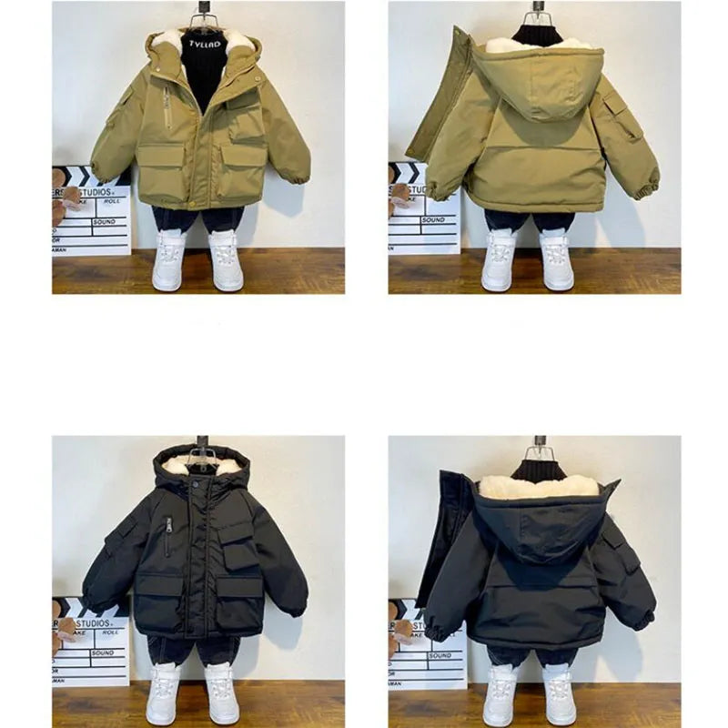 Winter Boys Jacket Children Clothing Keep Warm Cotton Thicken Coats