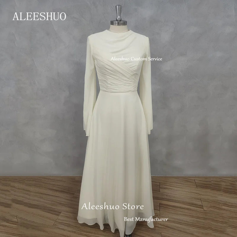 Homecoming Dresses: Solid color Long Sleeve Prom Dress