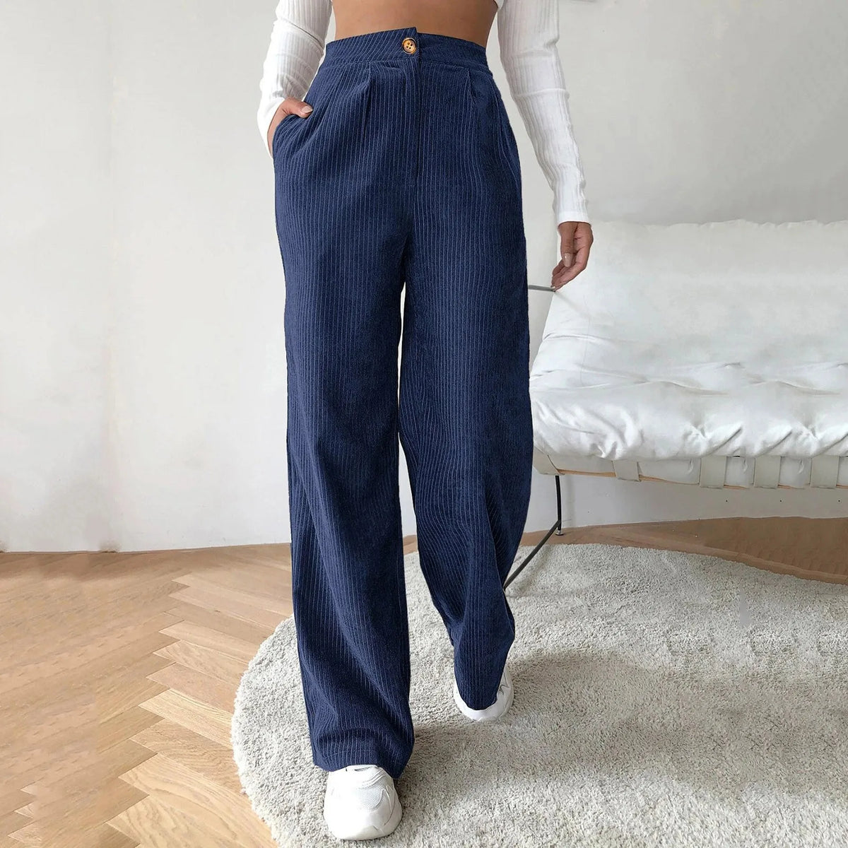 High Waist Wide Leg Pants Women Straight Trousers Oversize Yellow Sweatpants