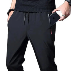 Men's Casual Pants Straight Slim Fit Elastic Waist Jogger Korean Classic