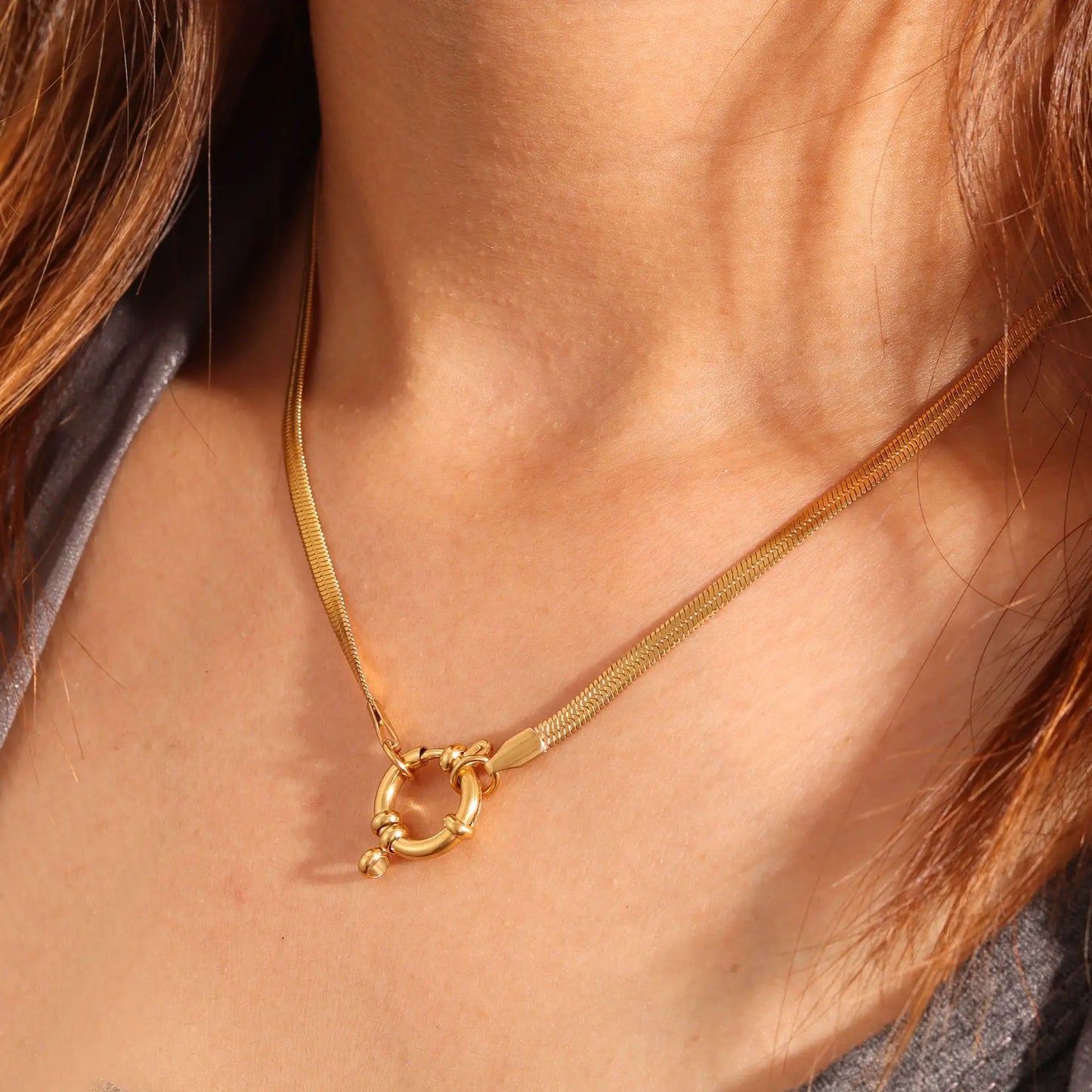Anchor Clasp Necklaces Stainless Steel Heavy Duty Chain Necklace For Women