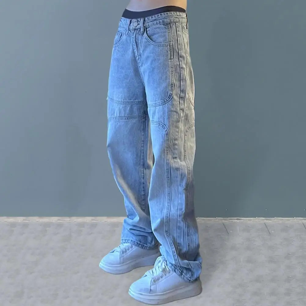 Trousers Denim Pants Streetwear Hip Hop Low Rise Baggy Jeans For Men