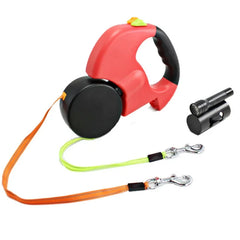 LED Automatic Retractable Traction Rope With Two-Headed And  Plastic Bag Box Dog