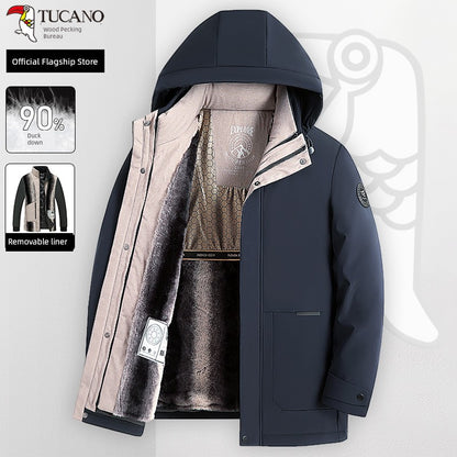 Woodpecker Men Fleece-lined Thickened Middle-Aged and Elderly Heattech Dad