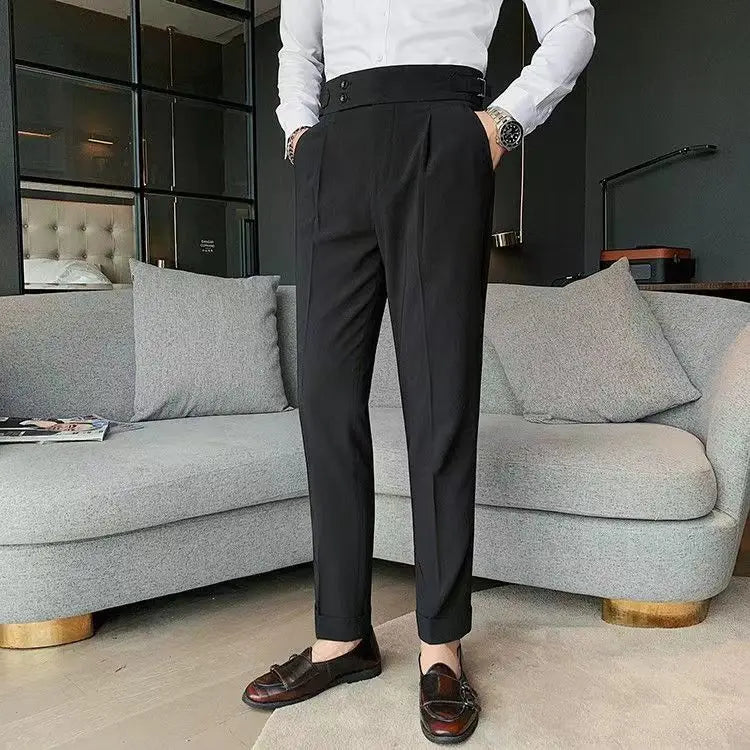 Spring and Autumn Men's Solid Color Slim Fit Button Zipper Paris Button Casual Fashion