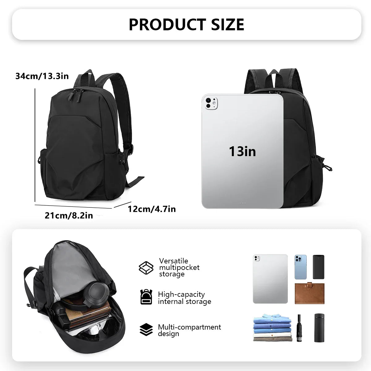 Lightweight Mini Backpack for Boys Travel, Versatile Outdoor Hiking and Mountaineering Bag, Small Backpack, Casual Small School Bag, Student Class, Fishing, Travel Conference