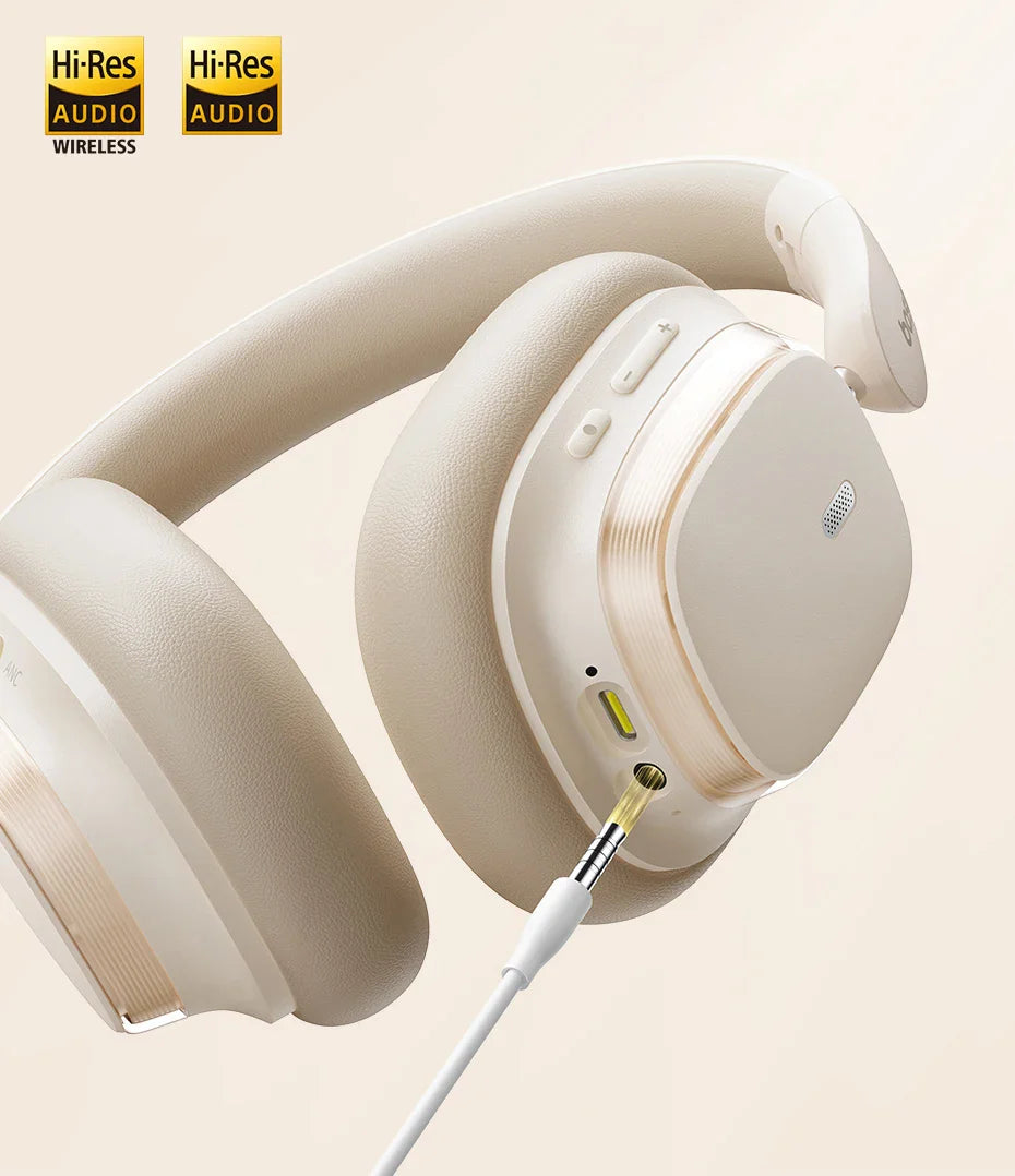 Baseus Bowie H1s Wireless Headphones Bluetooth 5.4 Noise Canceling 46dB Over Ear Headset Hi-Res Spatial Audio Earphone 120H Time