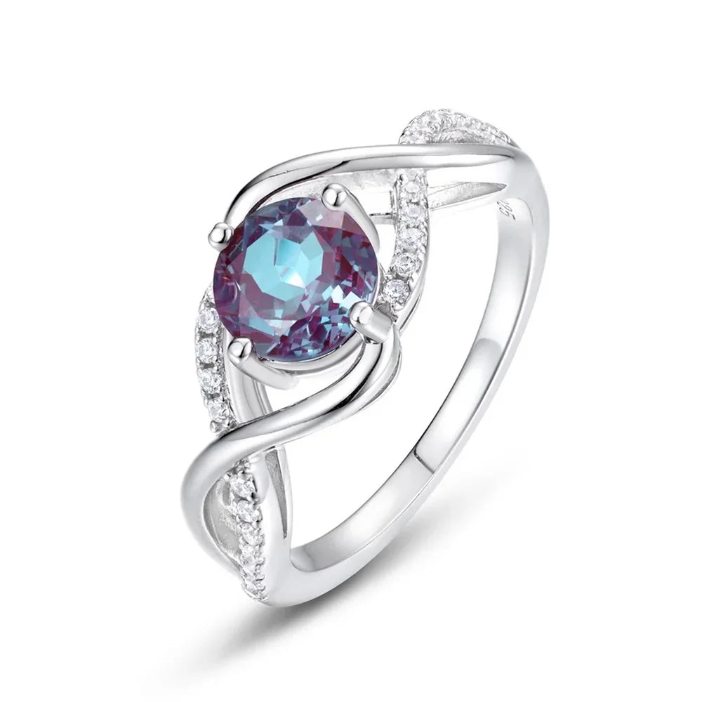 ALLNOEL 925 Sterling Silver Alexandrite Ring For Women Exquisite Style Fashionable Engagement rings Wedding Luxury diamond ring