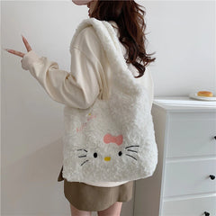 Hello Kitty Women Shoulder Bags Cute Cat Cartoon Fashion Y2K Large