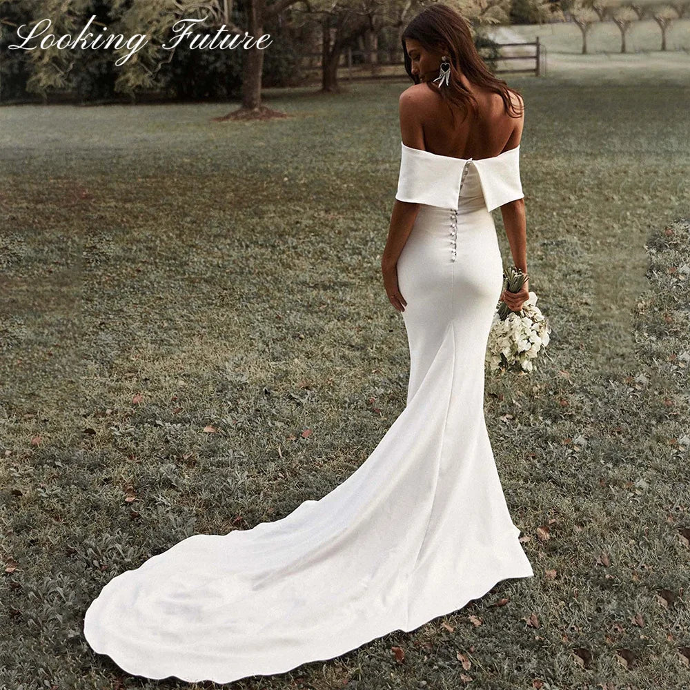 White Bridesmaid Dresses: White Off Shoulder Wedding Dresses for Bride Women