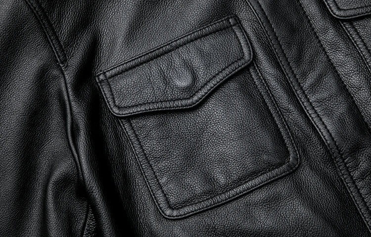 leather jacket casual denim leather coat leather coat PU washed leather, leather soft