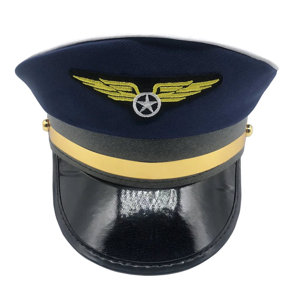 Men Women Baseball Caps Adult Adjustable Captain Costume Admiral Hat Y2K Cosplay Sailor Pilot Hat For Costume Party Performance