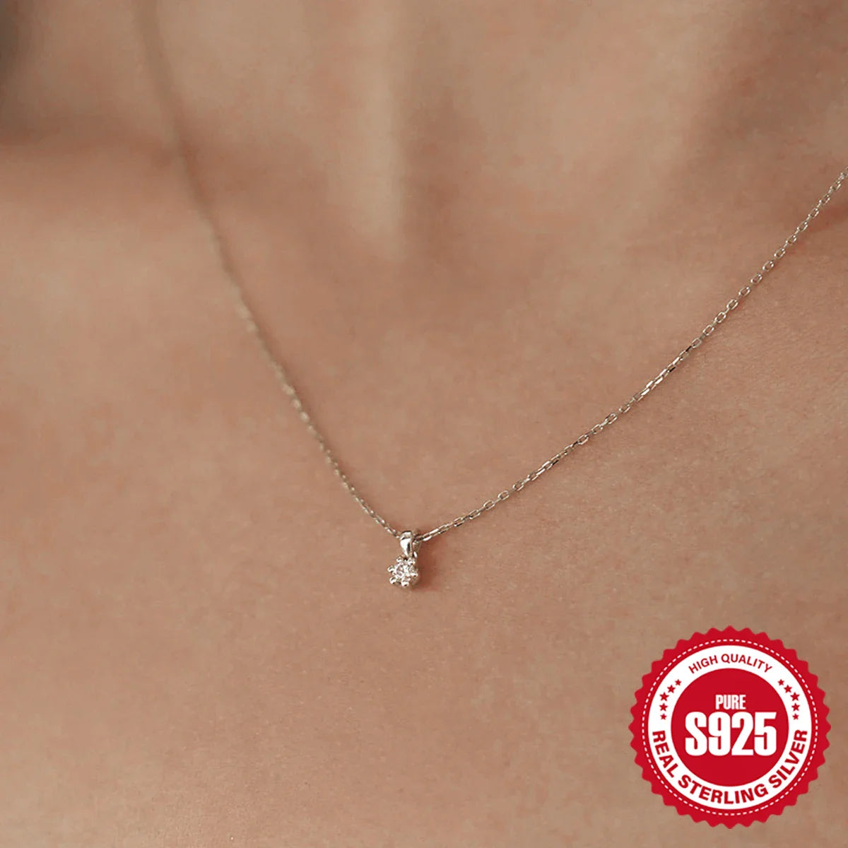 Aide 925 Sterling Silver Necklaces Charms for Women Crystal Cross Clavicle Collar Chain Simple Choker Necklace Accessories Gift