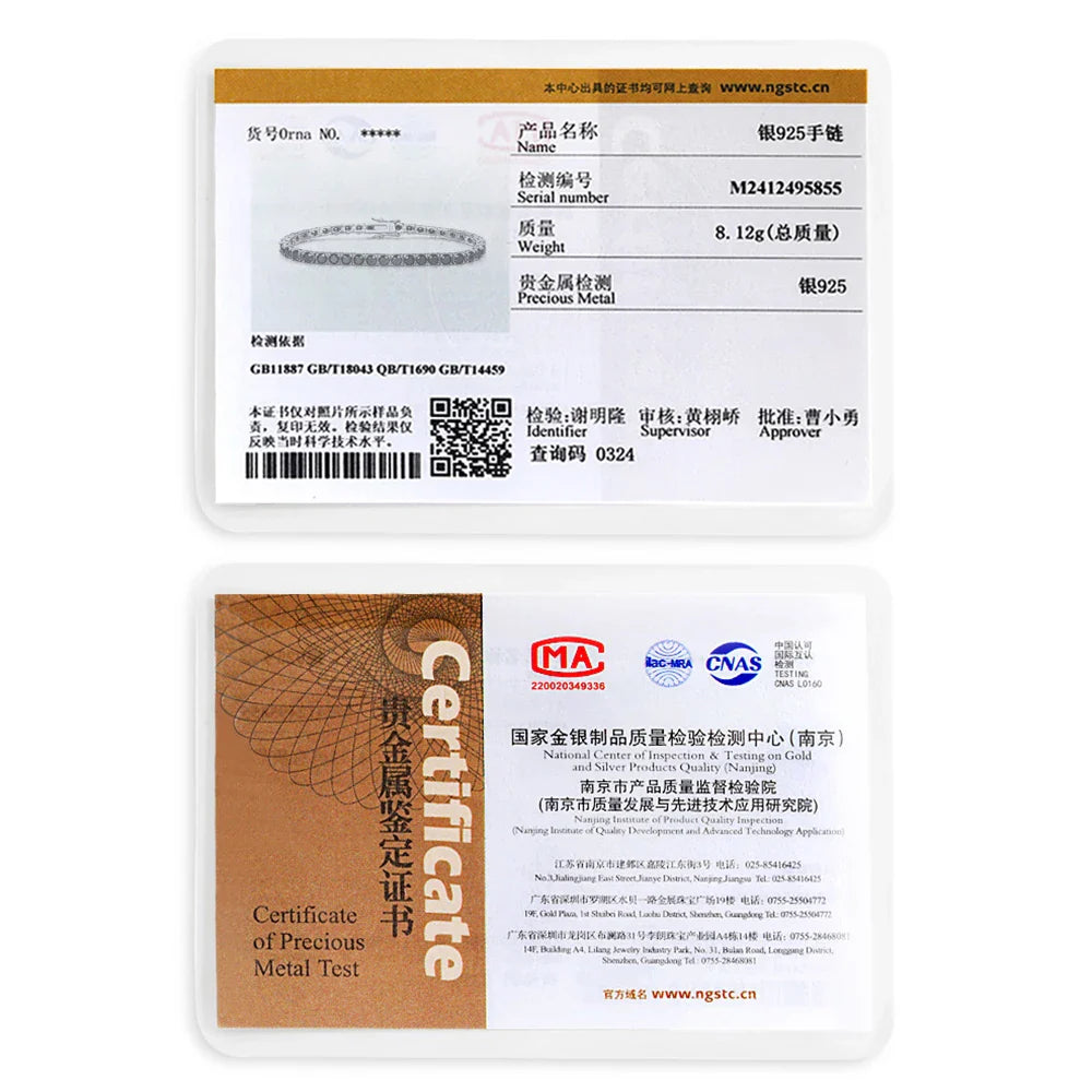 EWYA GRA Certified Real 3/4/5/6.5MM Full Black Moissanite Tennis Bracelet for Women Men S925 Silver Link Bracelets Fine Jewelry