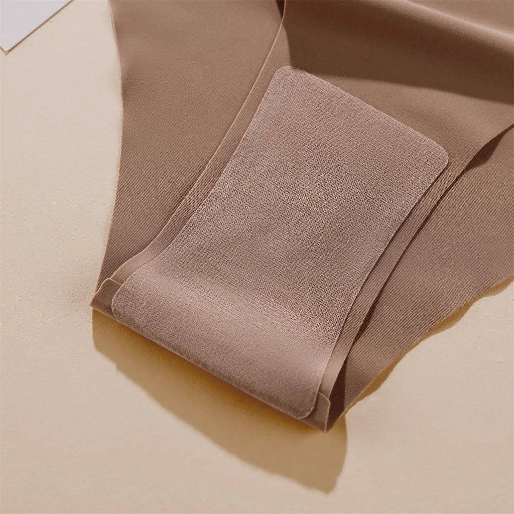 Women Underwear Set Ice Silk Seamless panties Low Waist Beautiful Back