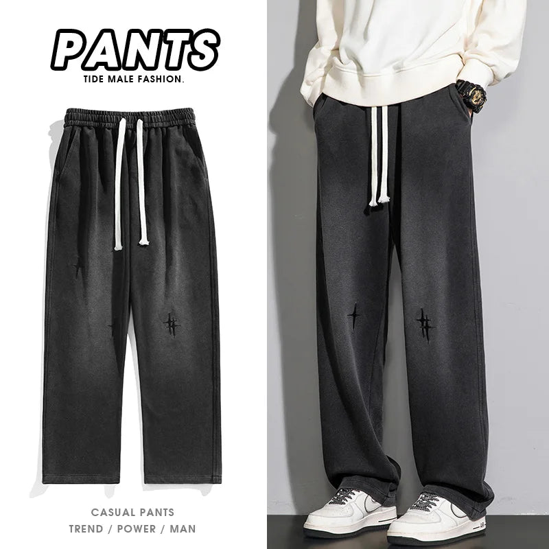 Casual Men's Pants Fashion black Baggy Y2K Streetwear jogger Wide Pants Mens