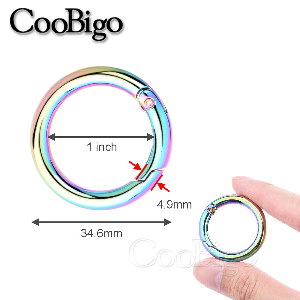1pcs Metal O Ring Spring Clasp Round Carabiner Keychain Bag Clip Snap Hook Pets Chain Buckles Connector Jewelry DIY Craft Making