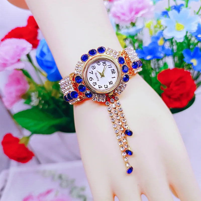 Fashion Women Watch with Shiny Diamond Watch Ladies Luxury Brand Ladies Casual Women Bracelet Crystal Watches Relogio Feminino