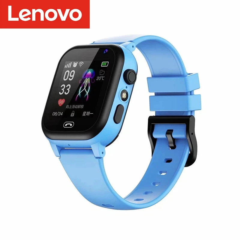 Lenovo Smart Watch Kids 4G Sim Card 2G Internet SOS Tracker Call Phone Voice Chat Photo Children Smartwatch Camera Boy Girl Gift