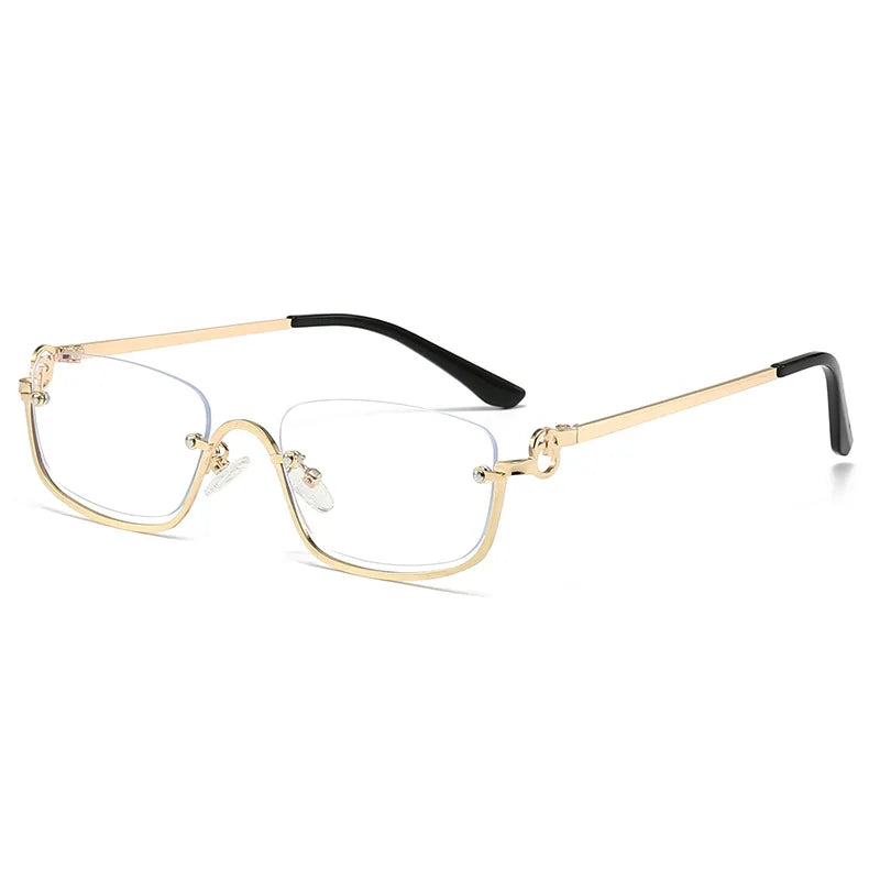 Women's Sunglasses Luxury Brand Metal Half Frame Sunglasses