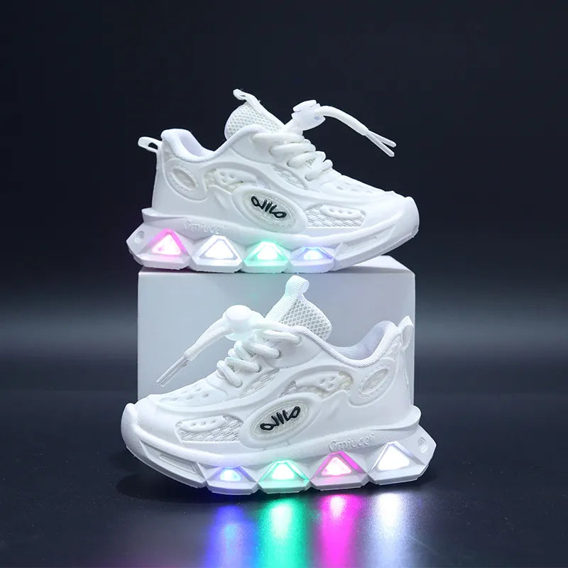 Boys and Girls Light Up Clunky Sneaker Small and Medium-sized Children's Soft