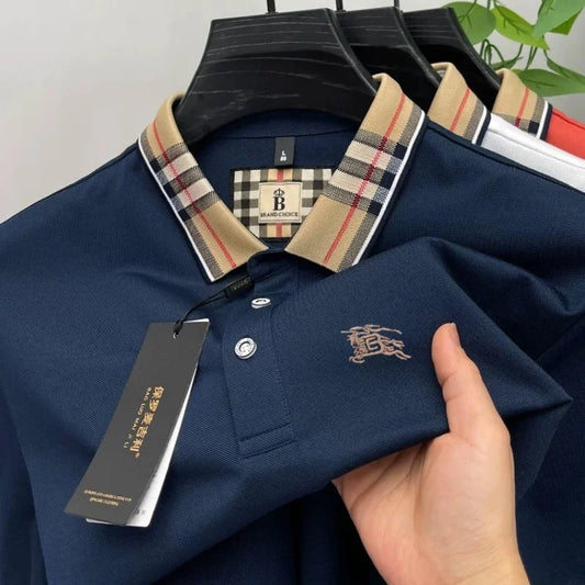 Designer fashion brand short sleeve polo shirt men summer new luxury exquisite embroidery high-end business casual Paul T-shirt