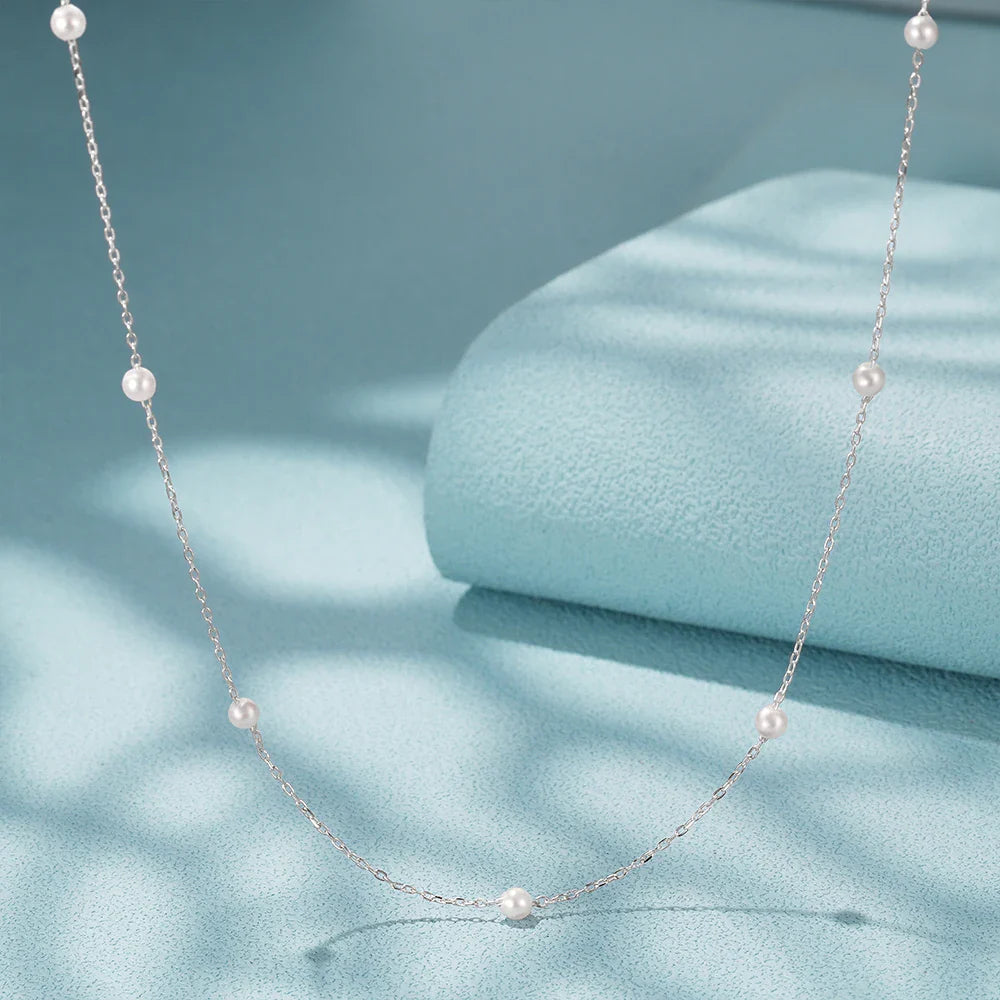 Aide 925 Sterling Silver Necklaces Charms for Women Crystal Cross Clavicle Collar Chain Simple Choker Necklace Accessories Gift